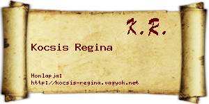 Kocsis Regina névjegykártya