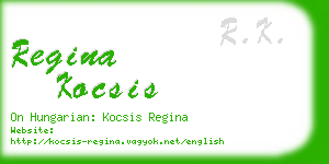 regina kocsis business card